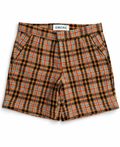 Pleated Plaid Shorts
