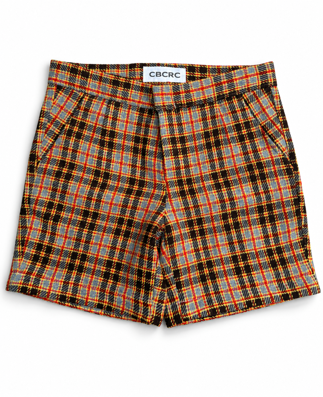 Pleated Plaid Shorts