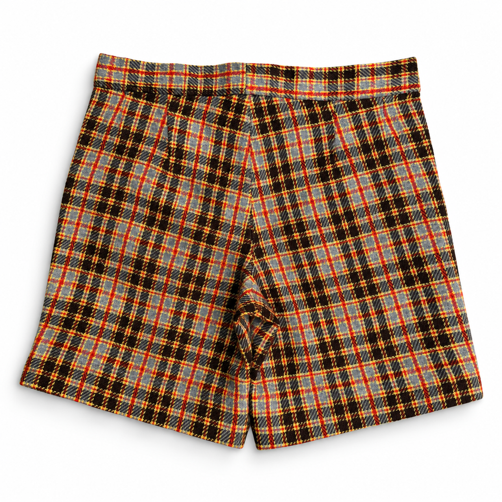 Pleated Plaid Shorts
