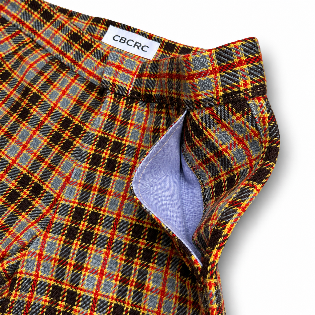 Pleated Plaid Shorts