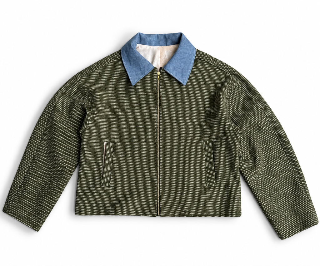 Reversible Wool/Baroque Zip-Up Jacket