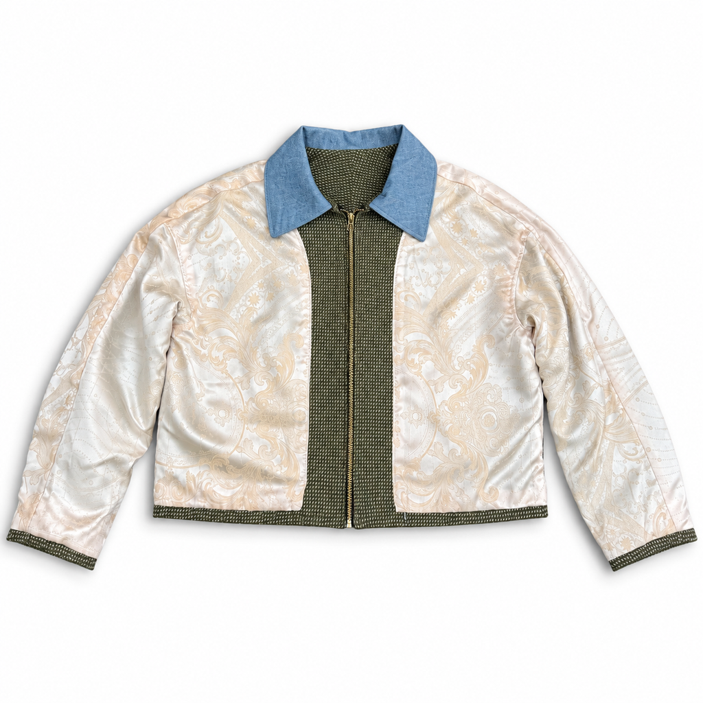 Reversible Wool/Baroque Zip-Up Jacket