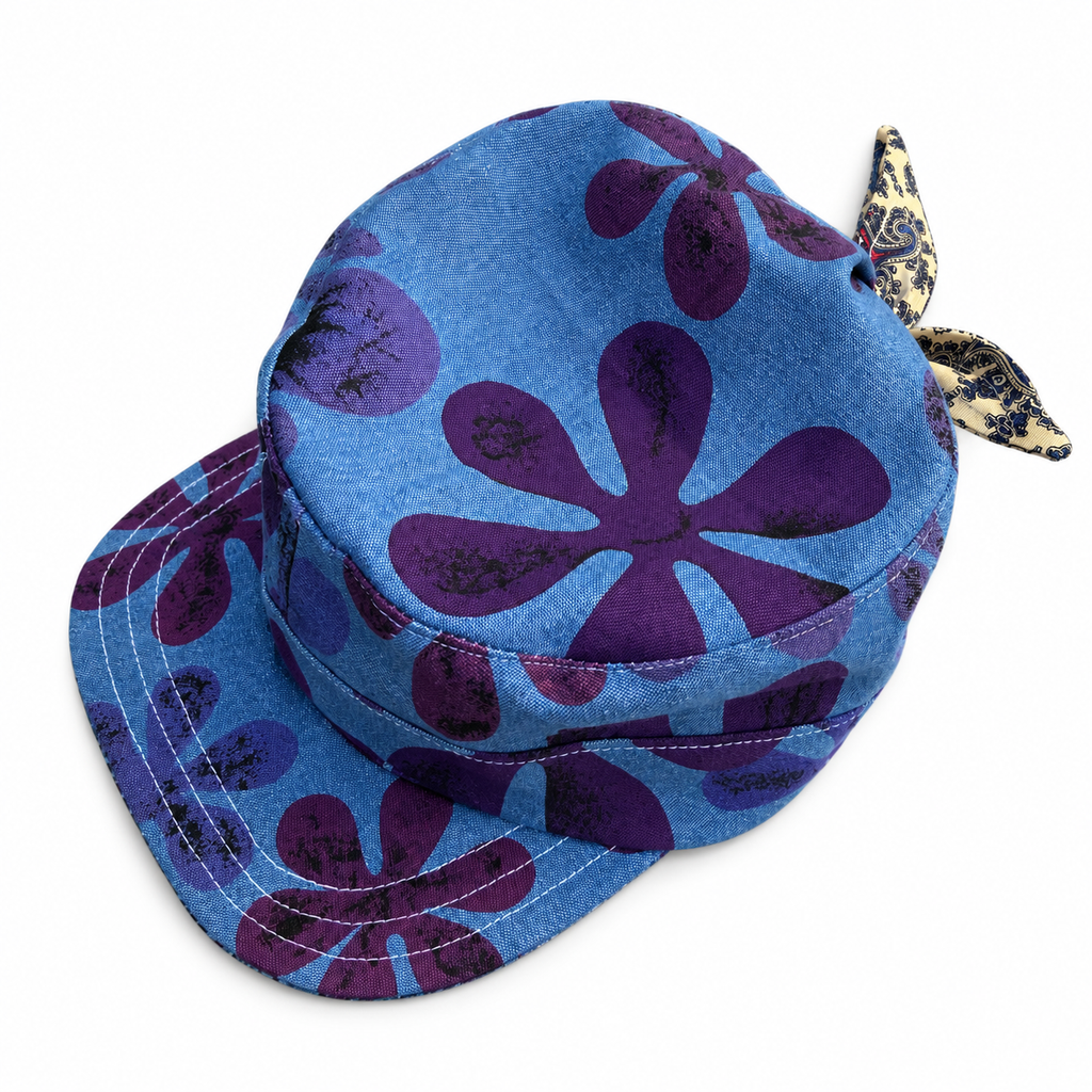 Denim Tie-Back Cadet Hat